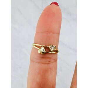 Solid 10K Yellow Gold Heart Ring ✦ Ring Size: 7 - Anillo oro corazon